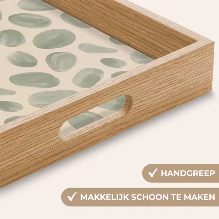 Abstract - Patroon - Organisch - Groen - Modern Dienblad Rechthoek middel -USP_HandgreepNL