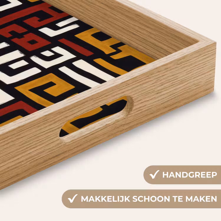 Abstract - Patroon - Rood Dienblad Rechthoek middel -USP_HandgreepNL