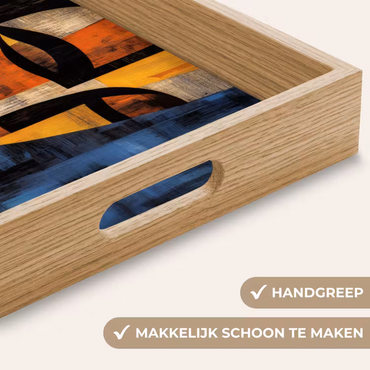 Abstract - Portret - Kleurvakken Dienblad Rechthoek middel -USP_HandgreepNL