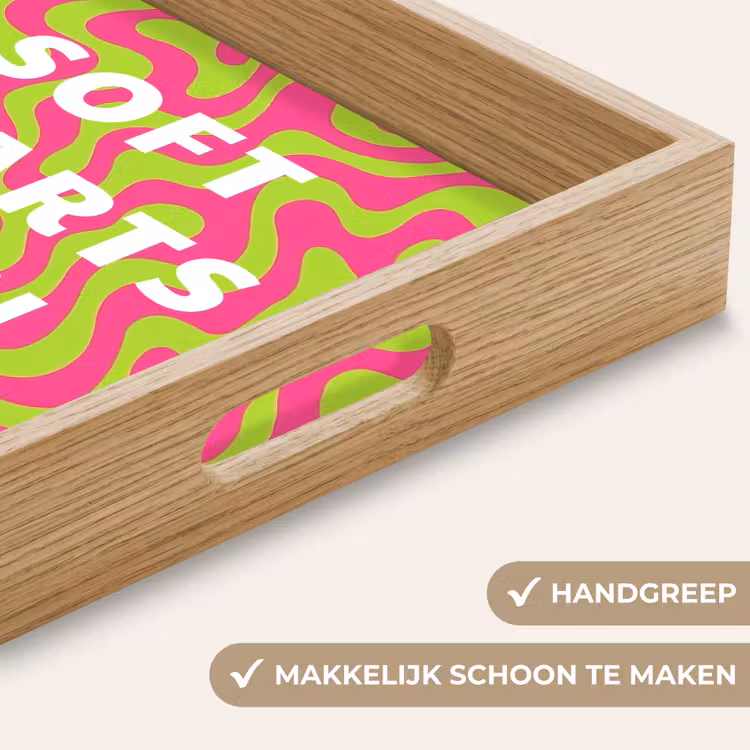 Abstract - Quote - Centraal - Roze Dienblad Rechthoek middel -USP_HandgreepNL