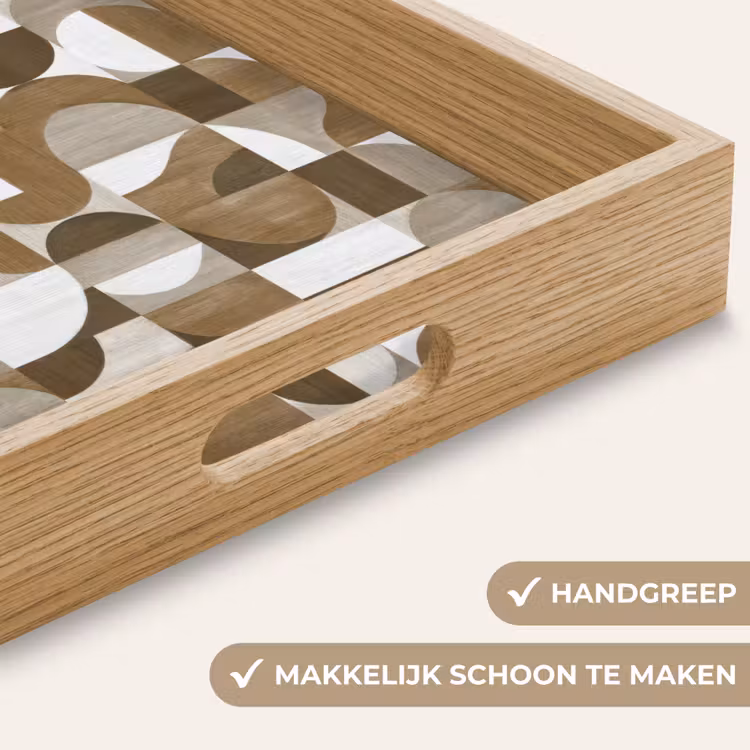 Abstract - Retro - Bruin Dienblad Rechthoek middel 911 -USP_HandgreepNL