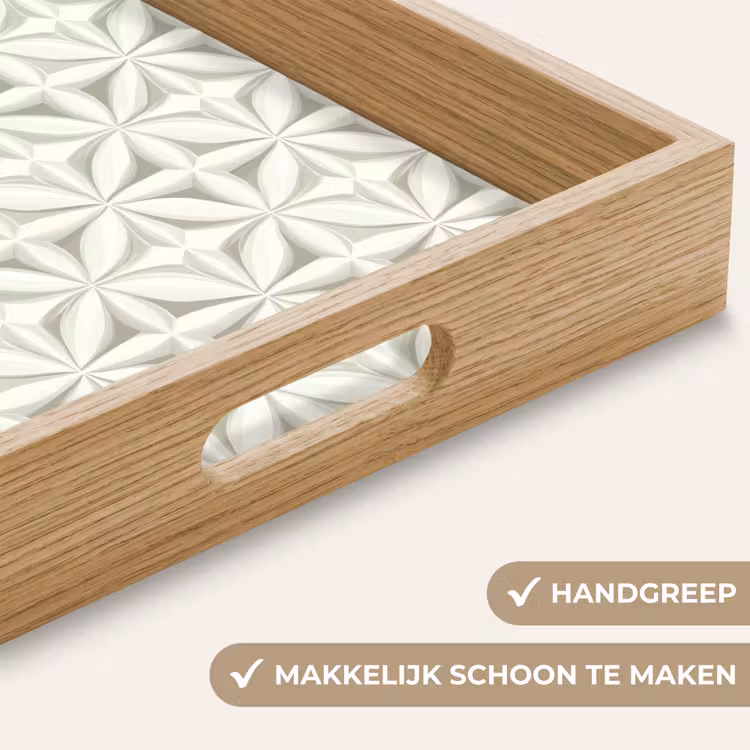 Abstract - Structuur - Grijs - Wit Dienblad Rechthoek middel 911 -USP_HandgreepNL