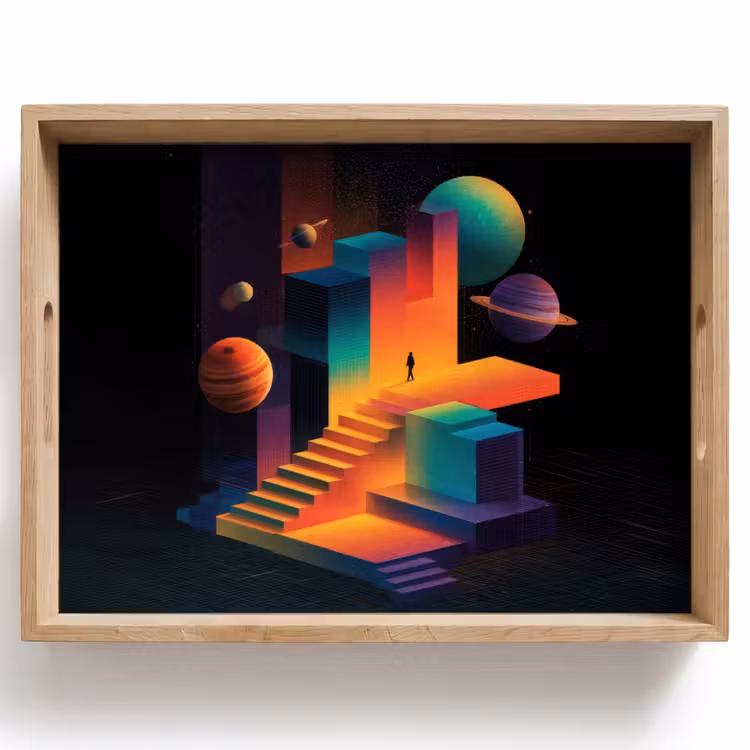 Abstract - Trappen - Mens - Planeten Dienblad Rechthoek middel -z3d_shopping