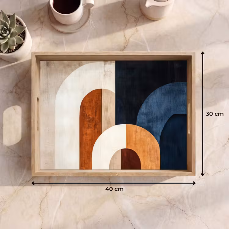 Abstract - Vormen - Donkerblauw Dienblad Rechthoek middel -USP_Formaat