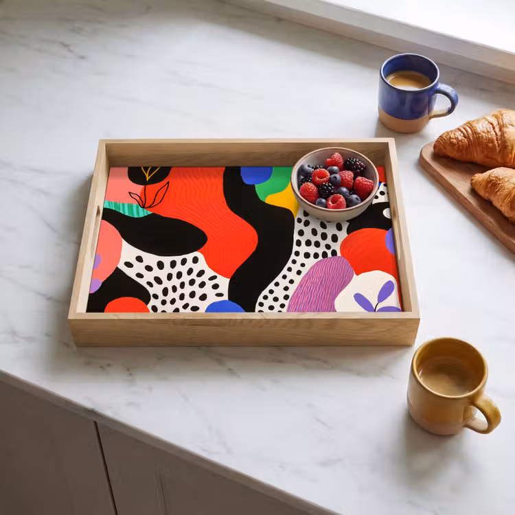 Abstract - Vormen - Kleuren - Stippen Dienblad Rechthoek middel -sfeer2