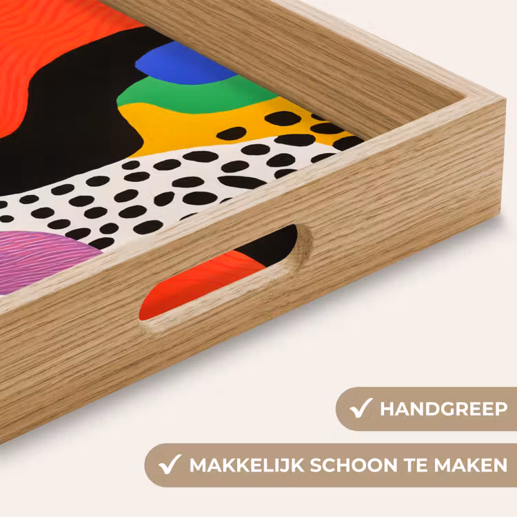 Abstract - Vormen - Kleuren - Stippen Dienblad Rechthoek middel -USP_HandgreepNL