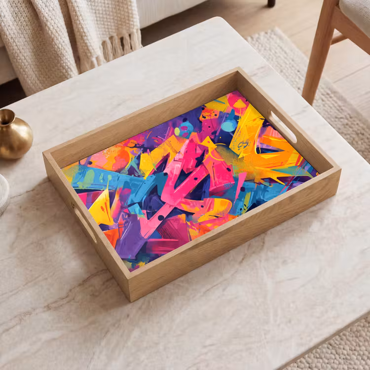 Abstract - Vormen - Kleurrijk Dienblad Rechthoek middel -sfeer1