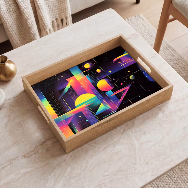 Abstract - Vormen - Kleurrijk - Lijnen Dienblad Rechthoek middel -sfeer1
