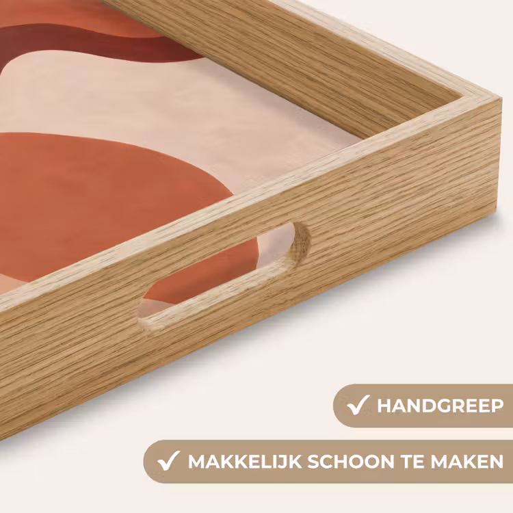 Abstract - Vormen - Organisch - Aardetinten - Modern Dienblad Rechthoek middel -USP_HandgreepNL