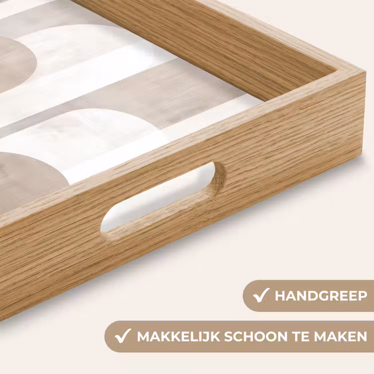Abstracte bogen - Modern - Beige Dienblad Rechthoek middel -USP_HandgreepNL