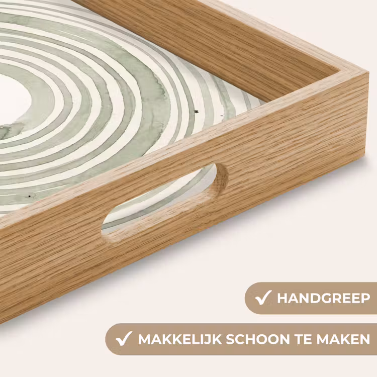 Abstractie - Cirkels - Waterverf - Groen - Modern Dienblad Rechthoek middel -USP_HandgreepNL