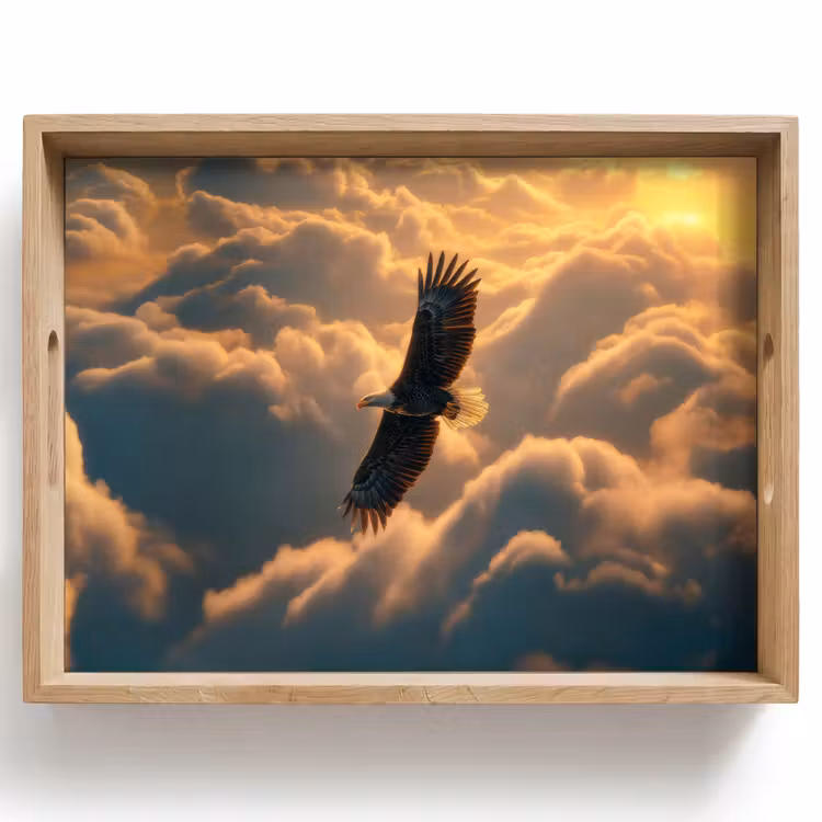 Adelaar - Wolken - Zon Dienblad Rechthoek middel -z3d_shopping