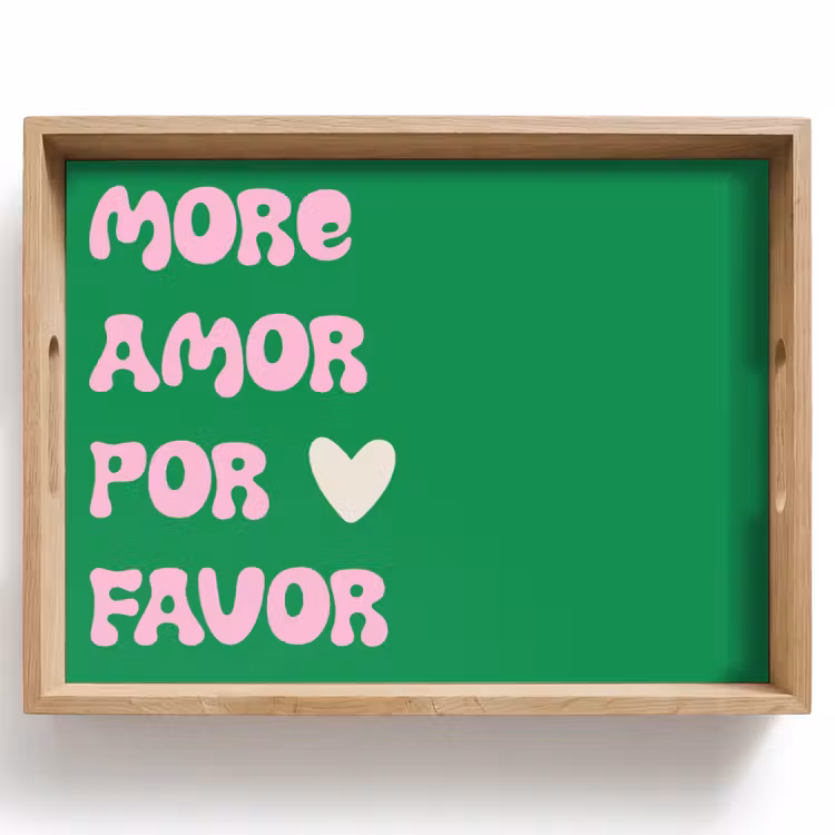 Amor - Valentijn - Groen - Tekst Dienblad Rechthoek middel -z3d_shopping