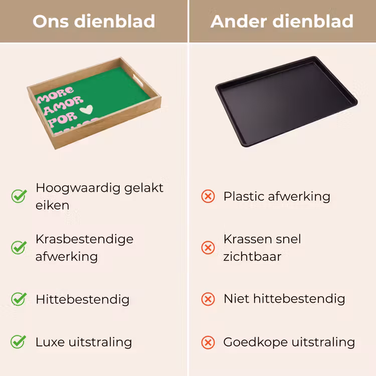 Amor - Valentijn - Groen - Tekst Dienblad Rechthoek middel -USP_VergelijkingNL