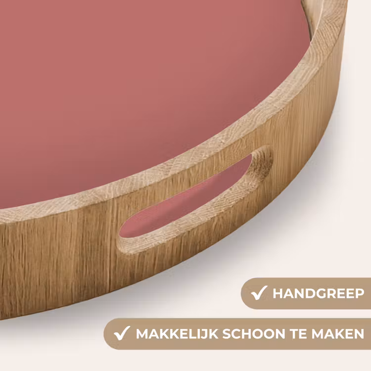Ancient - Rose - Roze Dienblad Rond middel 914 -USP_HandgreepNL