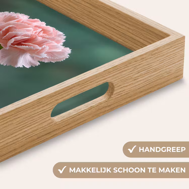 Anjer - Roze - Bloemblaadjes Dienblad Rechthoek middel -USP_HandgreepNL
