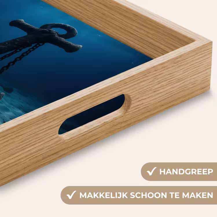 Anker - Ijzer - Zeebodem - Zand Dienblad Rechthoek middel -USP_HandgreepNL