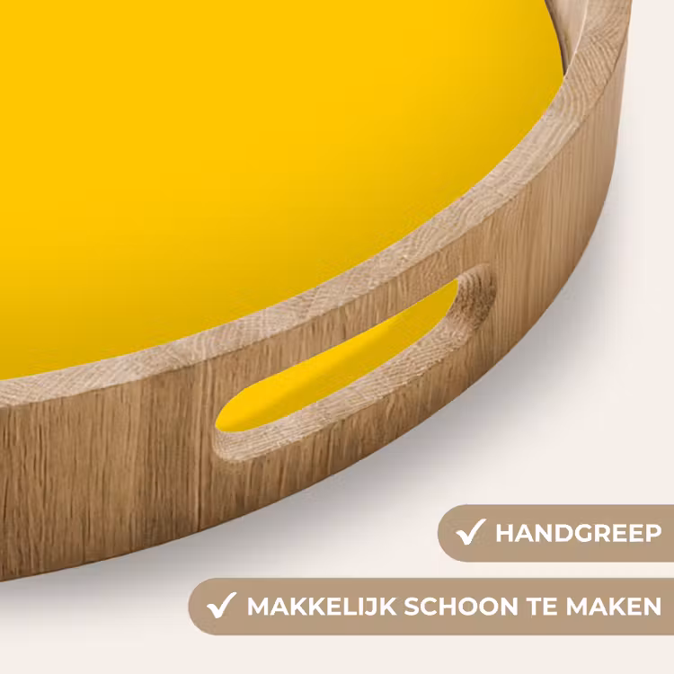 Antique - Gold - Geel Dienblad Rond middel 914 -USP_HandgreepNL