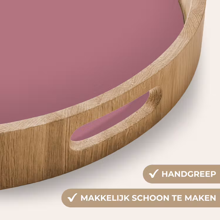 Antique - Mauve - Roze Dienblad Rond middel 914 -USP_HandgreepNL