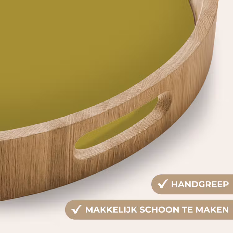 Antique - Moss - Groen Dienblad Rond middel 914 -USP_HandgreepNL