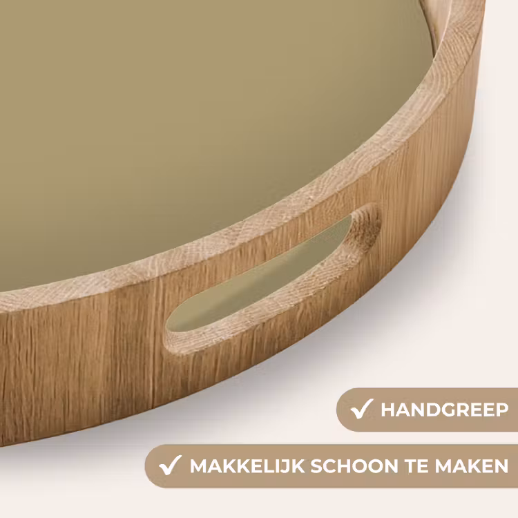 Antique - Moss - Groen Dienblad Rond middel 914 -USP_HandgreepNL
