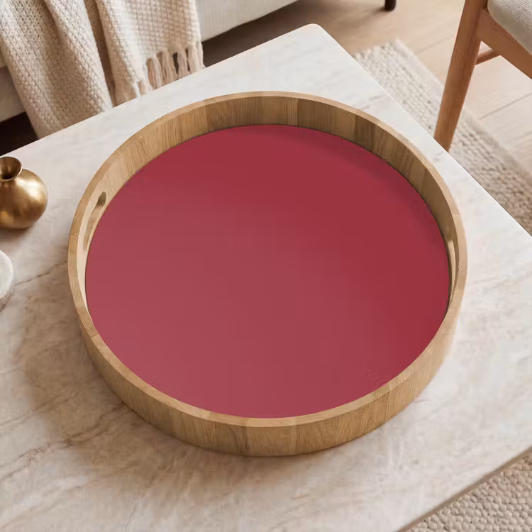 Antique - Ruby - Rood Dienblad Rond middel 914 -sfeer1
