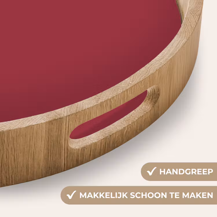 Antique - Ruby - Rood Dienblad Rond middel 914 -USP_HandgreepNL