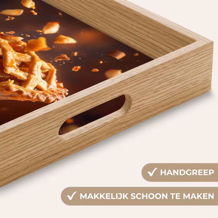 Appel - Taart - Warm - Eten Dienblad Rechthoek middel -USP_HandgreepNL