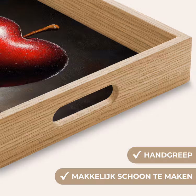 Apple - Hart - Rood Dienblad Rechthoek middel -USP_HandgreepNL