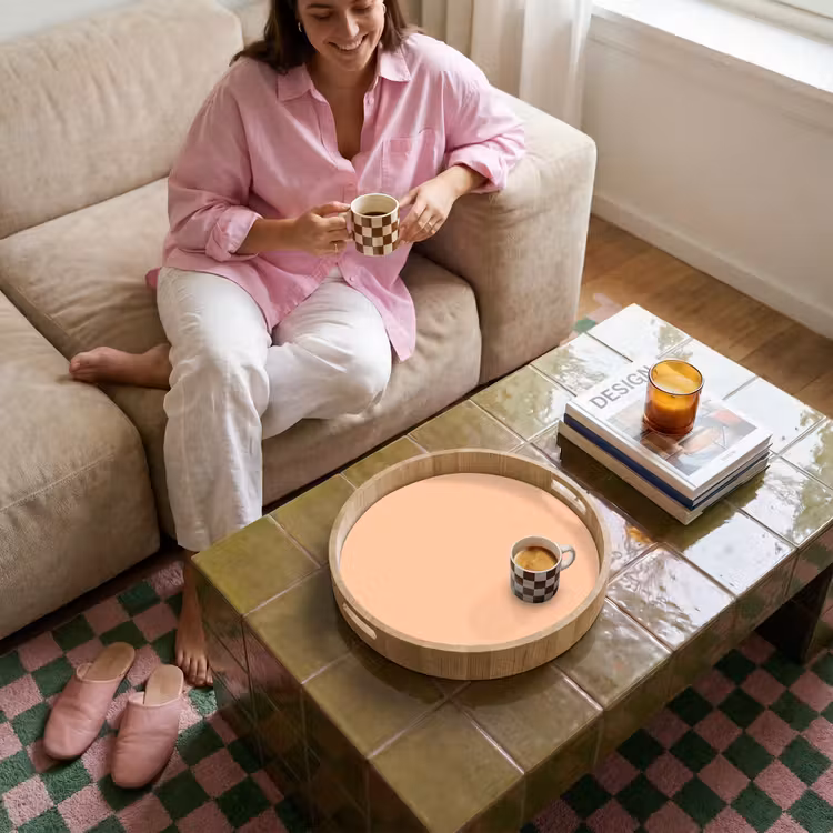 Apricot - Blush - Nude Dienblad Rond middel 914 -sfeer3