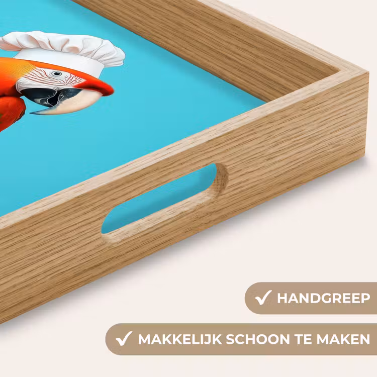 Ara - Koksmuts - Sokkel - Grappig Dienblad Rechthoek middel -USP_HandgreepNL
