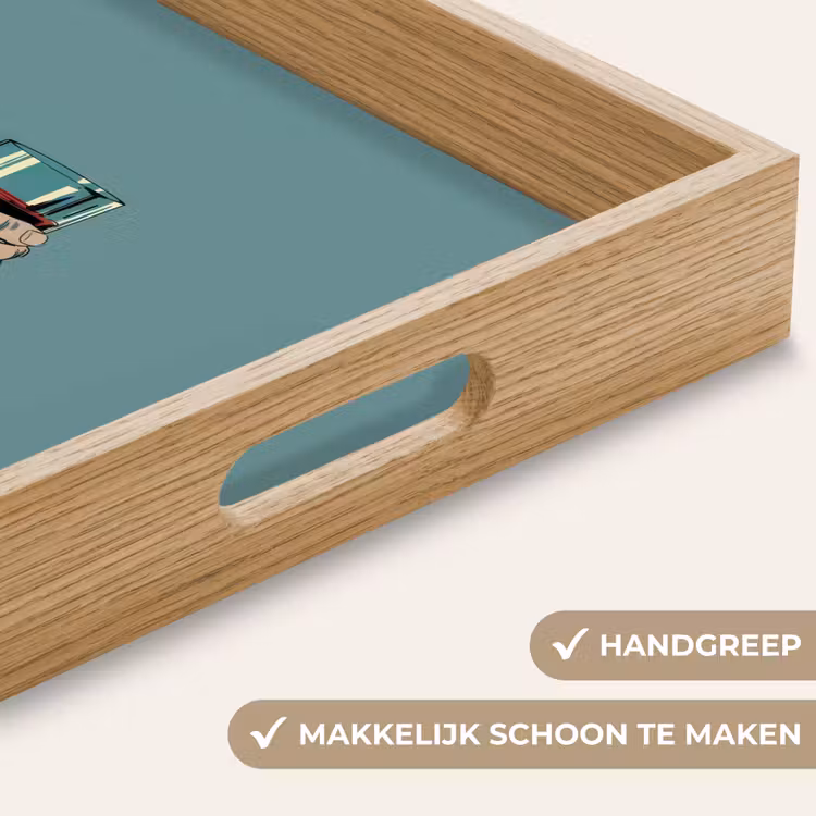 Arm - Glas - Pak - Blauw Dienblad Rechthoek middel -USP_HandgreepNL