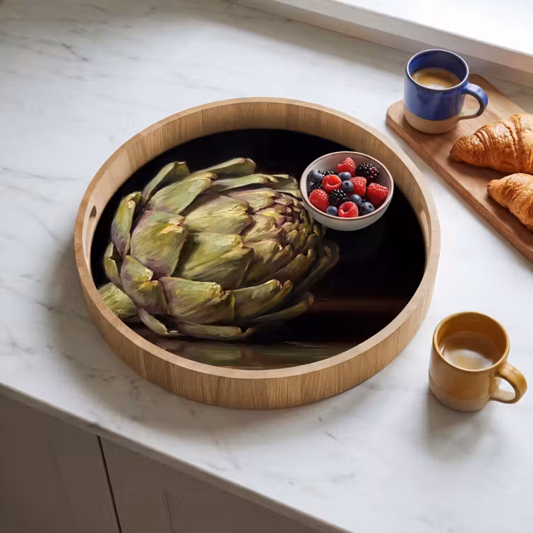 Dienblad - Artichok - Eten - Klassiek - Artichok - Eten - Klassiek Dienblad Rond middel