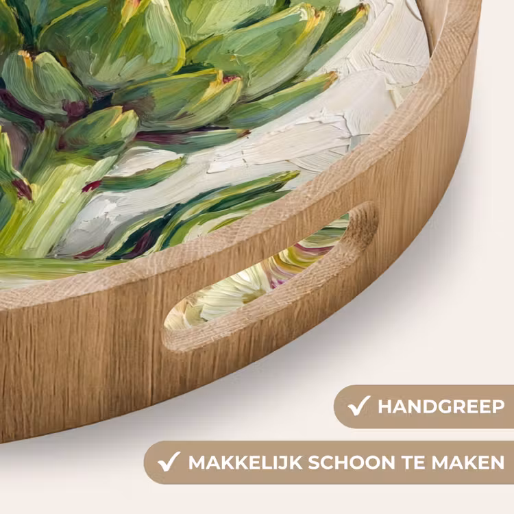 Dienblad - Artisjok - Citroen - Eten - Artisjok - Citroen - Eten Dienblad Rond middel