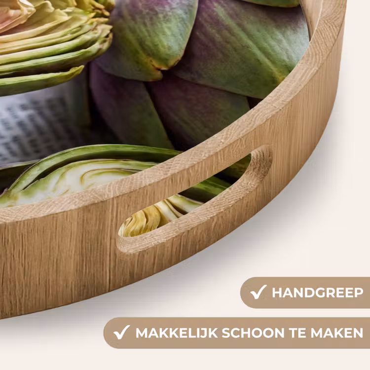 Dienblad - Artisjok - Doorgesneden - Eten - Artisjok - Doorgesneden - Eten Dienblad Rond middel