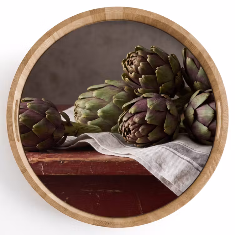 Dienblad - Artisjok - Eten - Rustiek - Artisjok - Eten - Rustiek Dienblad Rond middel