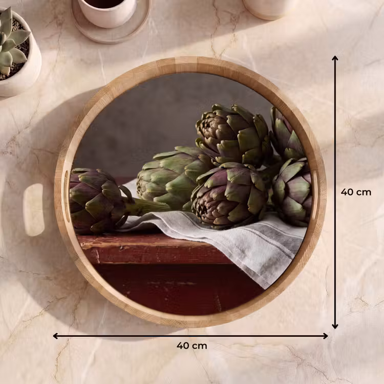 Dienblad - Artisjok - Eten - Rustiek - Artisjok - Eten - Rustiek Dienblad Rond middel