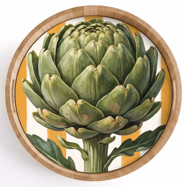 Dienblad - Artisjok - Modern - Groente - Artisjok - Modern - Groente Dienblad Rond middel