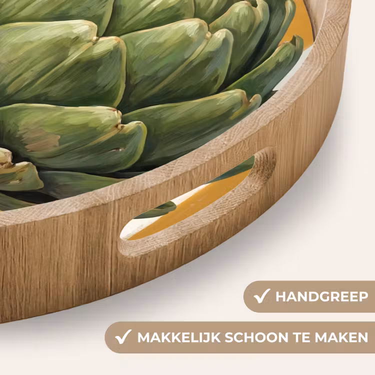 Dienblad - Artisjok - Modern - Groente - Artisjok - Modern - Groente Dienblad Rond middel