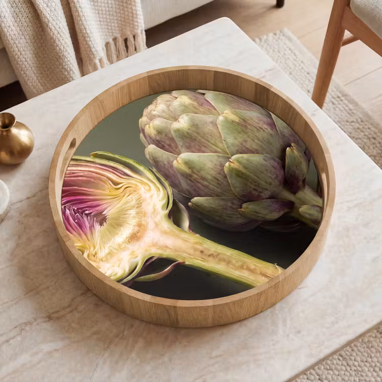 Dienblad - Artisjok - Paars - Voedsel - Artisjok - Paars - Voedsel Dienblad Rond middel