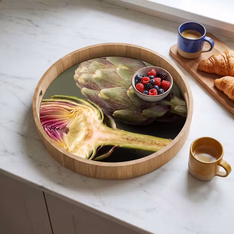 Dienblad - Artisjok - Paars - Voedsel - Artisjok - Paars - Voedsel Dienblad Rond middel