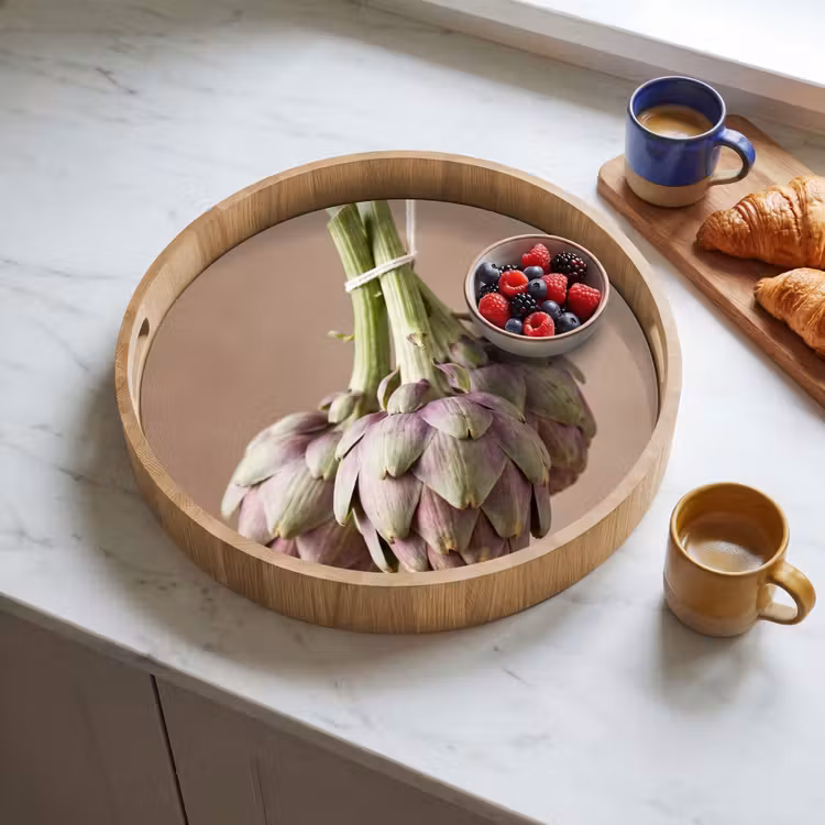 Dienblad - Artisjokken - Hangend - Groenten - Artisjokken - Hangend - Groenten Dienblad Rond middel