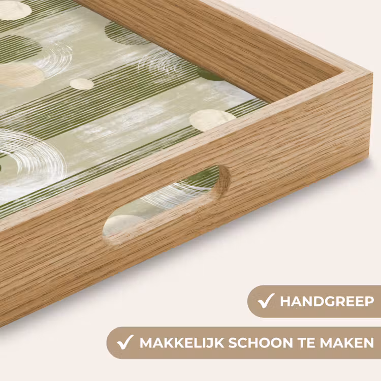 Artistiek - Modern - Groen Dienblad Rechthoek middel 911 -USP_HandgreepNL