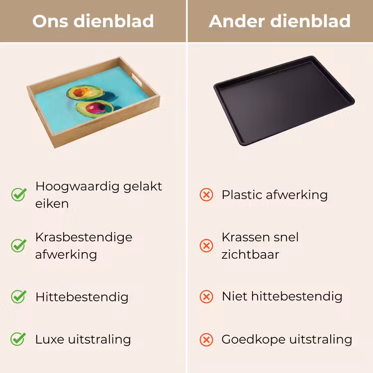 Avocado - Groen - Pit - Schaduw Dienblad Rechthoek middel -USP_VergelijkingNL