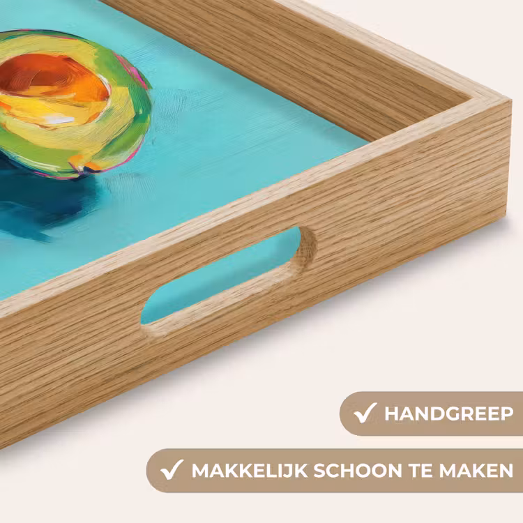 Avocado - Groen - Pit - Schaduw Dienblad Rechthoek middel -USP_HandgreepNL