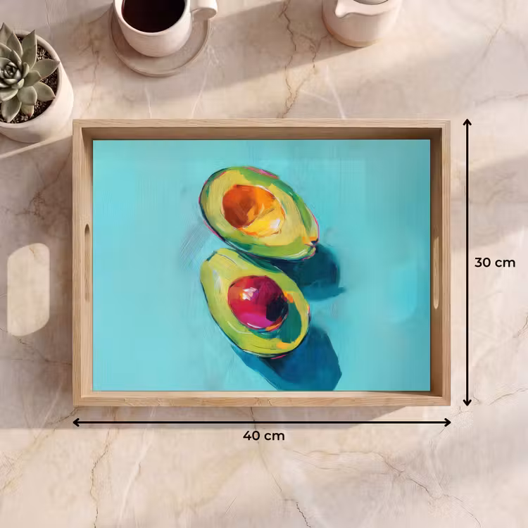 Avocado - Groen - Pit - Schaduw Dienblad Rechthoek middel -USP_Formaat