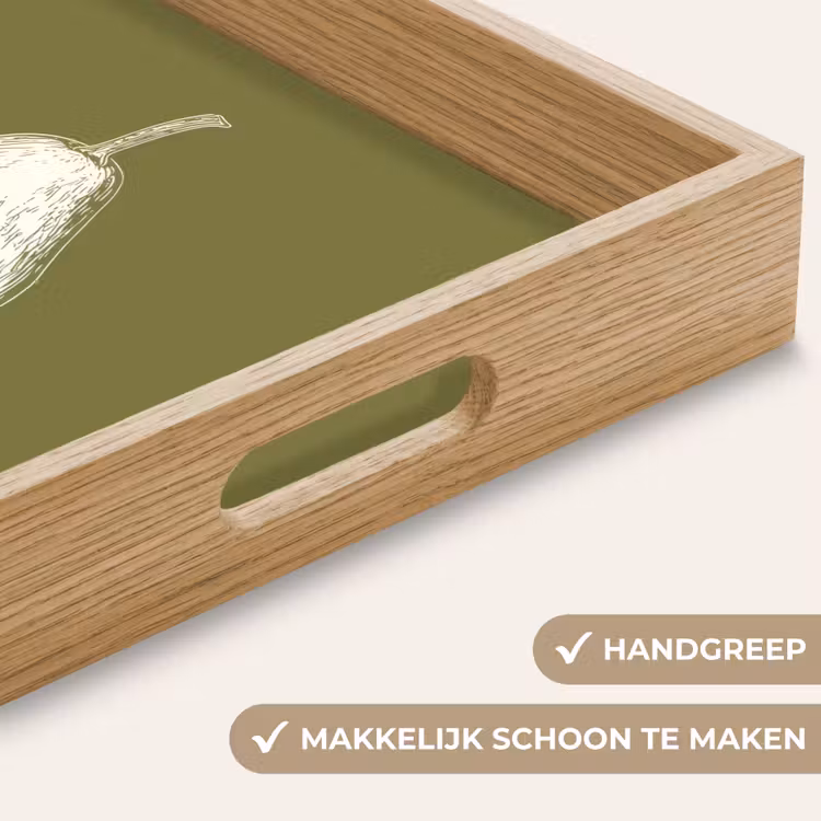 Avocado - Minimalistisch - Illustratie - Groen Dienblad Rechthoek middel -USP_HandgreepNL