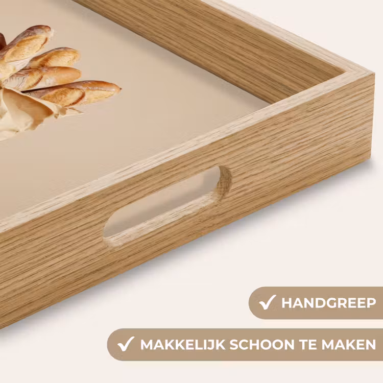 Baguette - Brood - Stokbrood - Beige Dienblad Rechthoek middel -USP_HandgreepNL
