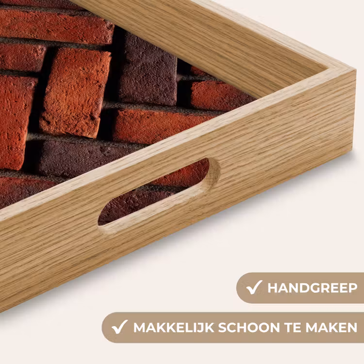 Bakstenen - Visgraat - Structuur - Roodbruin Dienblad Rechthoek middel 911 -USP_HandgreepNL