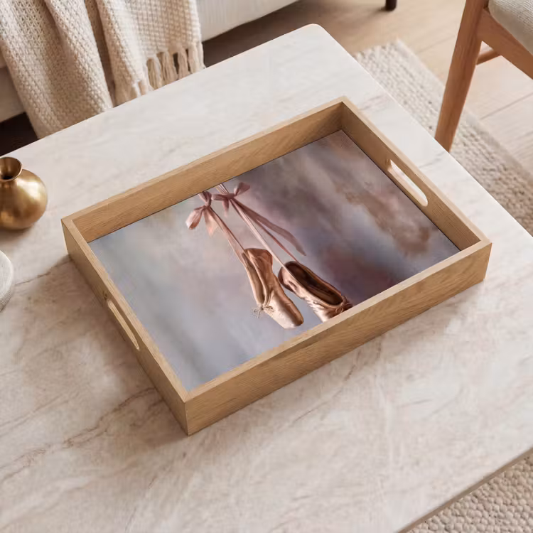 Balletschoenen - Satijn - Aardetinten Dienblad Rechthoek middel -sfeer1
